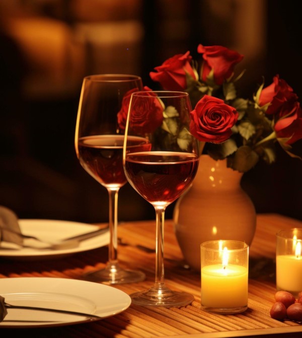 romantic dinner wine
